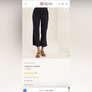 XCVI Lorilei Black Cropped Pants